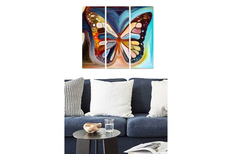 Canvasbilde Animal 3-pk flerfarget - 22x05 cm - Interiør - Maleri & posters - Lerretsbilder