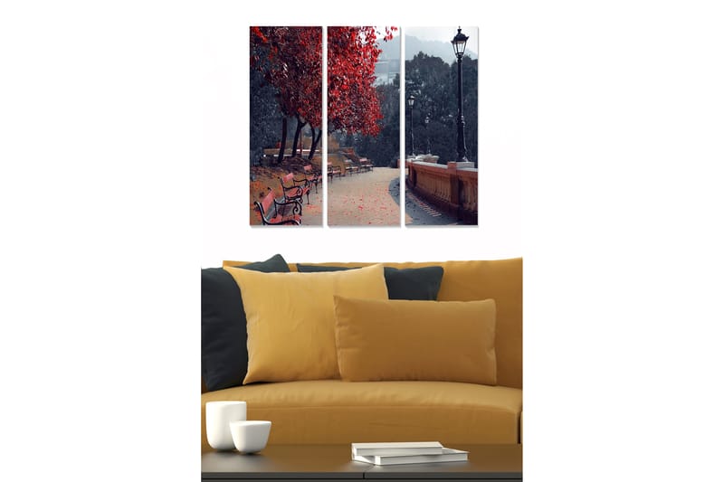 Canvasbilde City 3-pk flerfarget - 22x05 cm - Interiør - Maleri & posters - Lerretsbilder