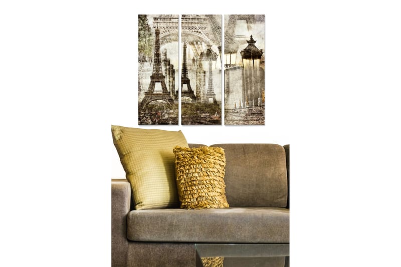 Canvasbilde City 3-pk flerfarget - 22x05 cm - Interiør - Maleri & posters - Lerretsbilder