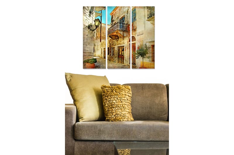 Canvasbilde City 3-pk flerfarget - 22x05 cm - Interiør - Maleri & posters - Lerretsbilder