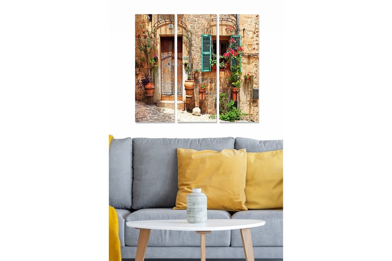 Canvasbilde City 3-pk flerfarget - 22x05 cm - Interiør - Maleri & posters - Lerretsbilder