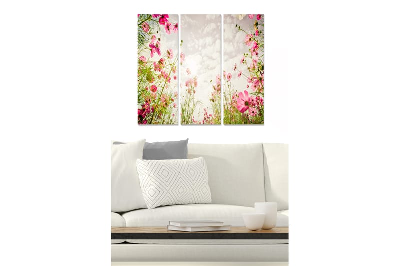 Canvasbilde Floral 3-pk flerfarget - 22x05 cm - Interiør - Maleri & posters - Lerretsbilder