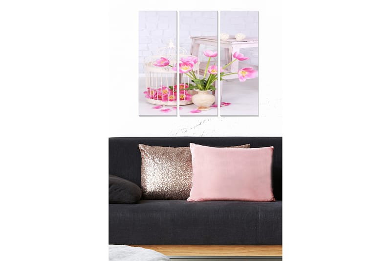 Canvasbilde Floral 3-pk flerfarget - 22x05 cm - Interiør - Maleri & posters - Lerretsbilder