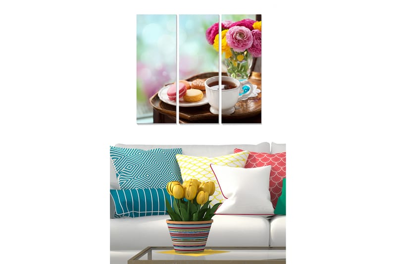 Canvasbilde Floral 3-pk flerfarget - 22x05 cm - Interiør - Maleri & posters - Lerretsbilder