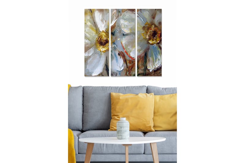 Canvasbilde Floral 3-pk flerfarget - 22x05 cm - Interiør - Maleri & posters - Lerretsbilder