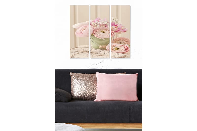 Canvasbilde Floral 3-pk flerfarget - 22x05 cm - Interiør - Maleri & posters - Lerretsbilder