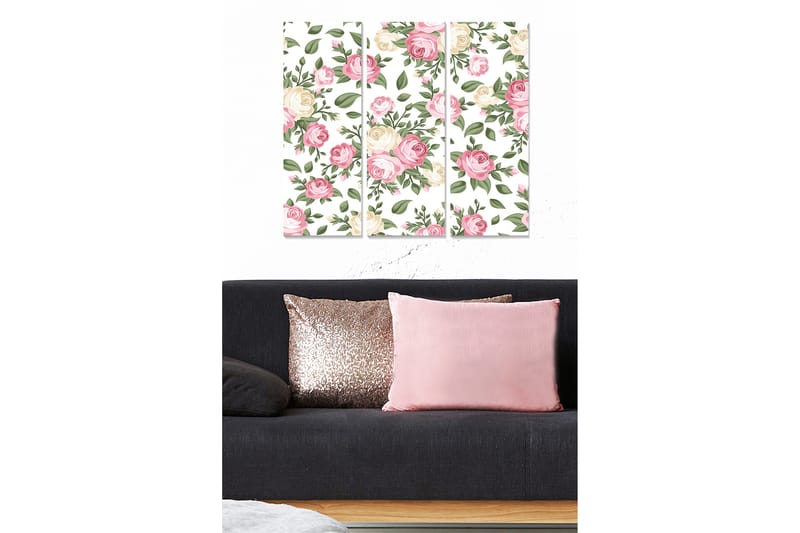 Canvasbilde Floral 3-pk flerfarget - 22x05 cm - Interiør - Maleri & posters - Lerretsbilder