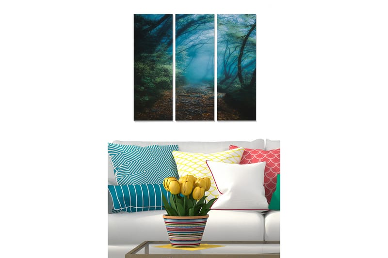 Canvasbilde Floral 3-pk flerfarget - 22x05 cm - Interiør - Maleri & posters - Lerretsbilder