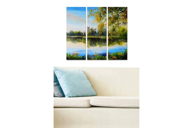 Canvasbilde Floral 3-pk flerfarget - 22x05 cm - Interiør - Maleri & posters - Lerretsbilder