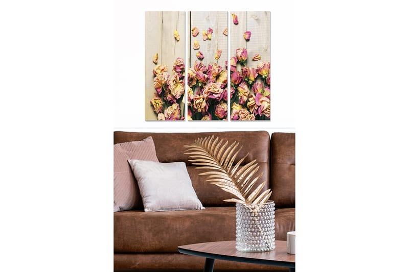 Canvasbilde Floral 3-pk flerfarget - 22x05 cm - Interiør - Maleri & posters - Lerretsbilder