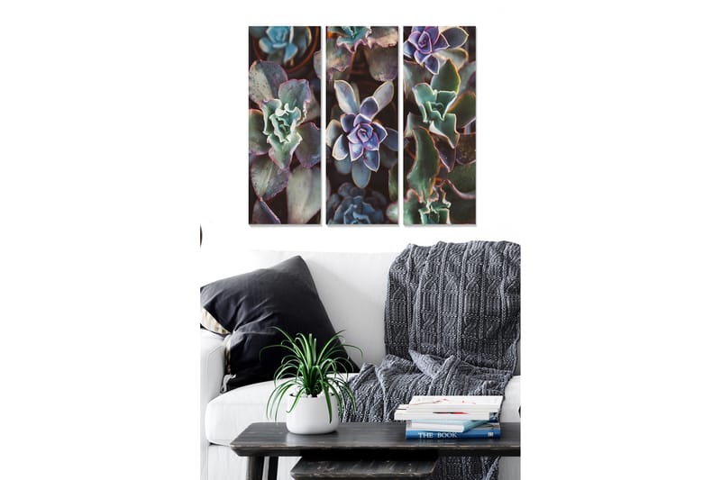 Canvasbilde Floral 3-pk flerfarget - 22x05 cm - Interiør - Maleri & posters - Lerretsbilder