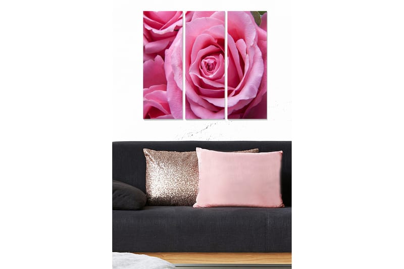 Canvasbilde Floral 3-pk flerfarget - 22x05 cm - Interiør - Maleri & posters - Lerretsbilder