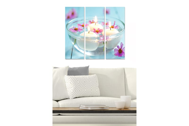 Canvasbilde Floral 3-pk flerfarget - 22x05 cm - Interiør - Maleri & posters - Lerretsbilder