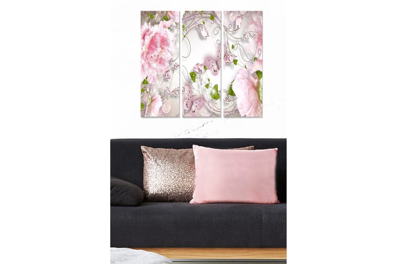 Canvasbilde Floral 3-pk flerfarget - 22x05 cm - Interiør - Maleri & posters - Lerretsbilder