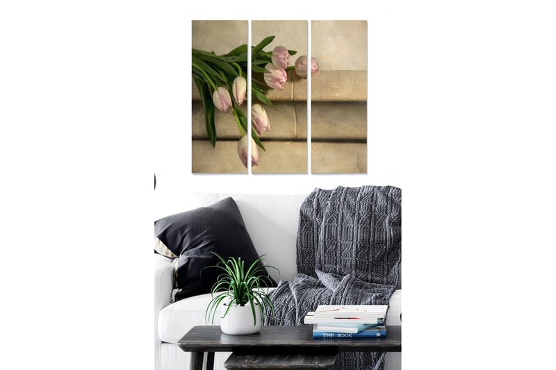 Canvasbilde Floral 3-pk flerfarget - 22x05 cm - Interiør - Maleri & posters - Lerretsbilder