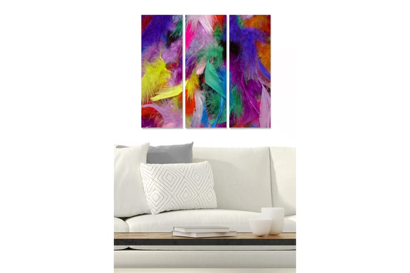 Canvasbilde Floral 3-pk flerfarget - 22x05 cm - Interiør - Maleri & posters - Lerretsbilder