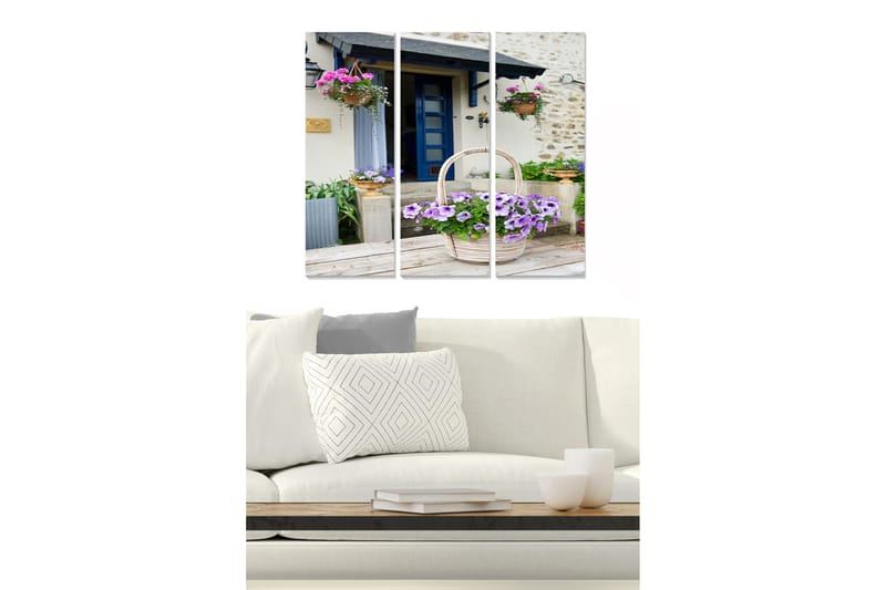 Canvasbilde Floral 3-pk flerfarget - 22x05 cm - Interiør - Maleri & posters - Lerretsbilder