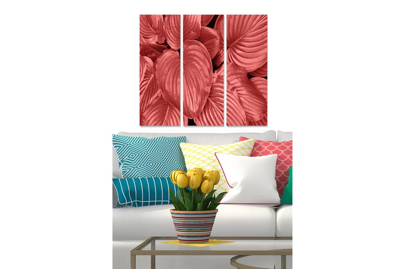 Canvasbilde Floral 3-pk flerfarget - 22x05 cm - Interiør - Maleri & posters - Lerretsbilder