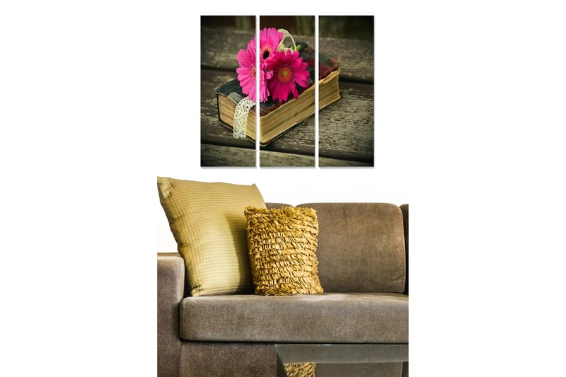 Canvasbilde Floral 3-pk flerfarget - 22x05 cm - Interiør - Maleri & posters - Lerretsbilder