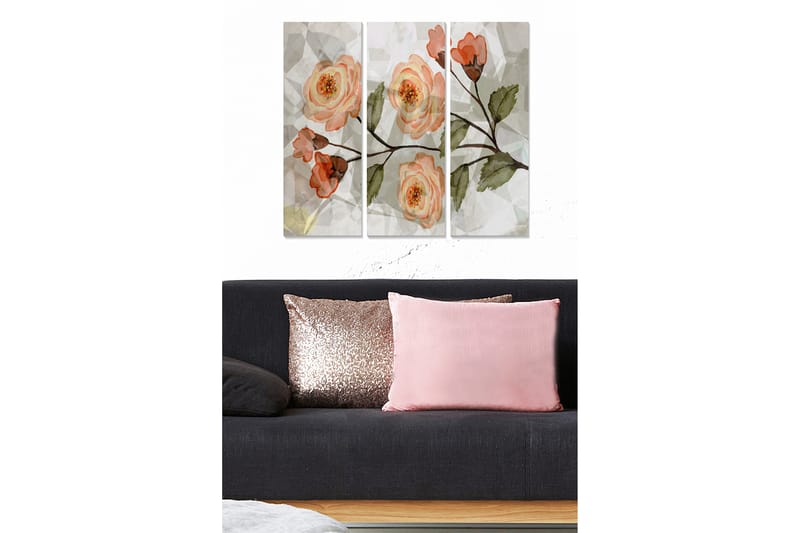 Canvasbilde Floral 3-pk flerfarget - 22x05 cm - Interiør - Maleri & posters - Lerretsbilder