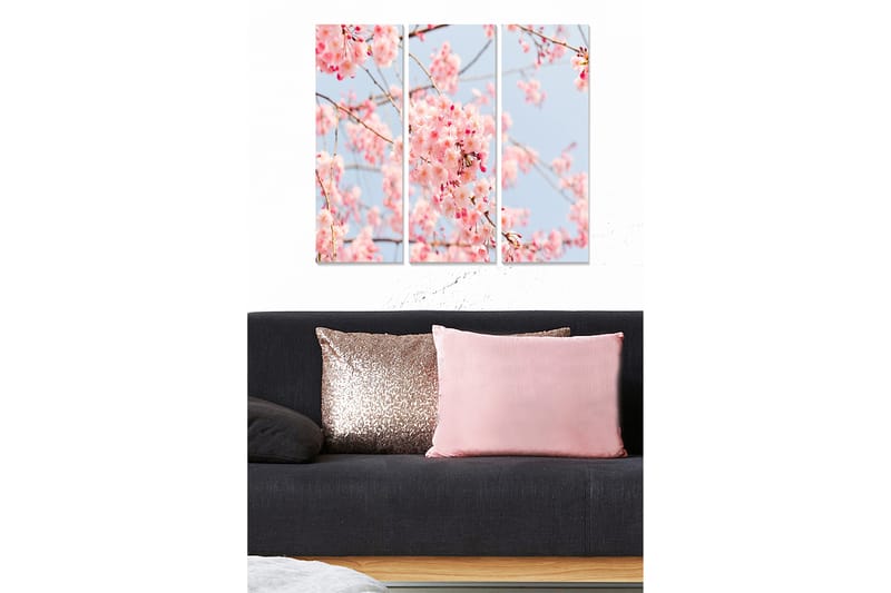 Canvasbilde Floral 3-pk flerfarget - 22x05 cm - Interiør - Maleri & posters - Lerretsbilder