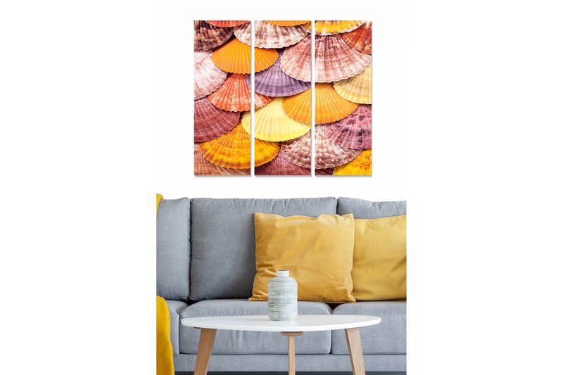 Canvasbilde Floral 3-pk flerfarget - 22x05 cm - Interiør - Maleri & posters - Lerretsbilder