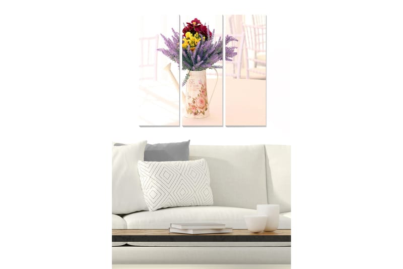 Canvasbilde Floral 3-pk flerfarget - 22x05 cm - Interiør - Maleri & posters - Lerretsbilder