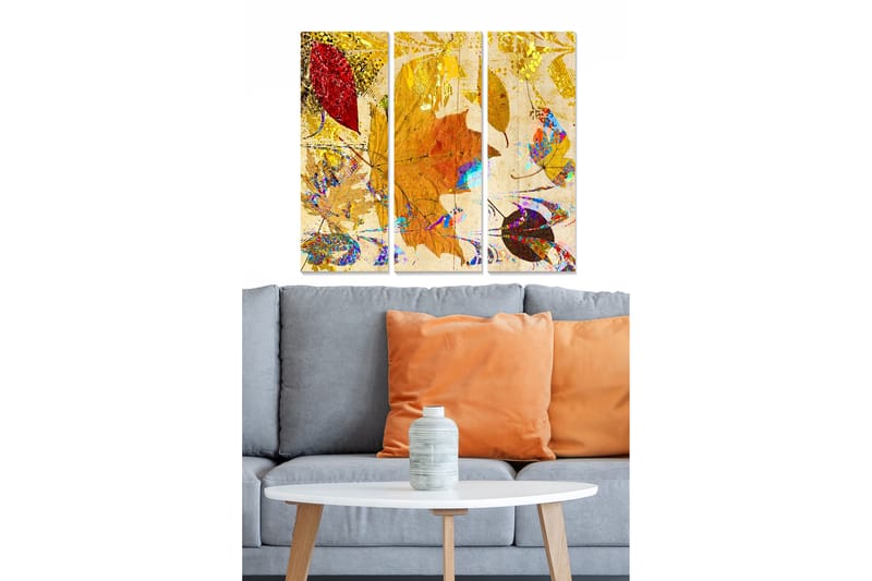 Canvasbilde Floral 3-pk flerfarget - 22x05 cm - Interiør - Maleri & posters - Lerretsbilder