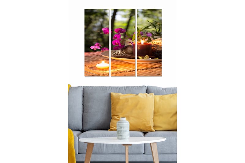 Canvasbilde Floral 3-pk flerfarget - 22x05 cm - Interiør - Maleri & posters - Lerretsbilder