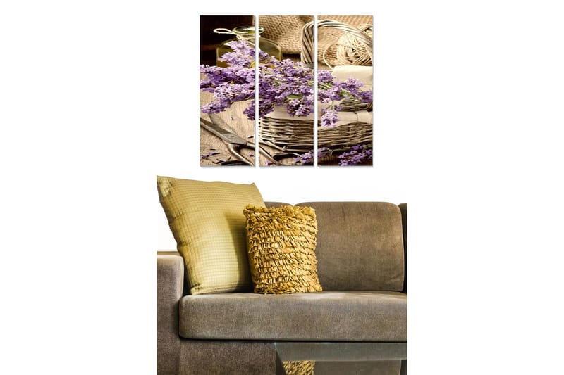 Canvasbilde Floral 3-pk flerfarget - 22x05 cm - Interiør - Maleri & posters - Lerretsbilder