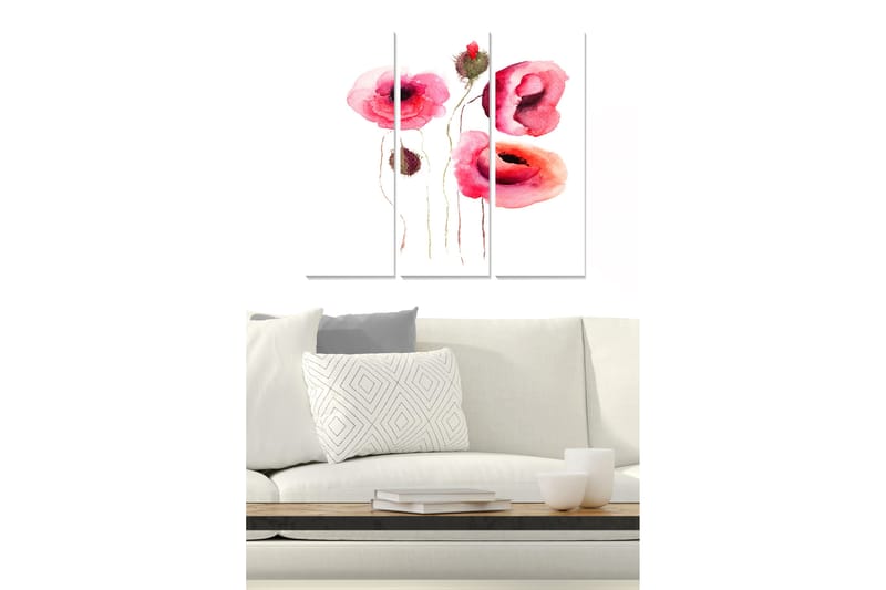 Canvasbilde Floral 3-pk flerfarget - 22x05 cm - Interiør - Maleri & posters - Lerretsbilder