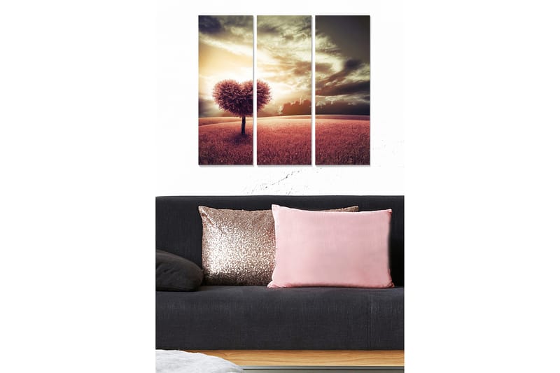 Canvasbilde Love 3-pk Flerfarget - 22x05 cm - Interiør - Maleri & posters - Lerretsbilder