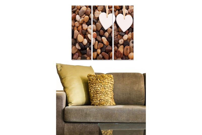 Canvasbilde Love 3-pk Flerfarget - 22x05 cm - Interiør - Maleri & posters - Lerretsbilder