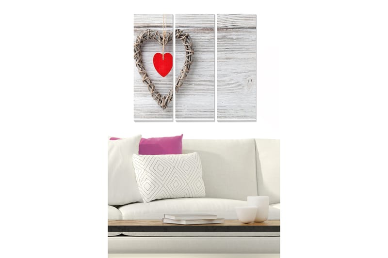 Canvasbilde Love 3-pk Flerfarget - 22x05 cm - Interiør - Maleri & posters - Lerretsbilder