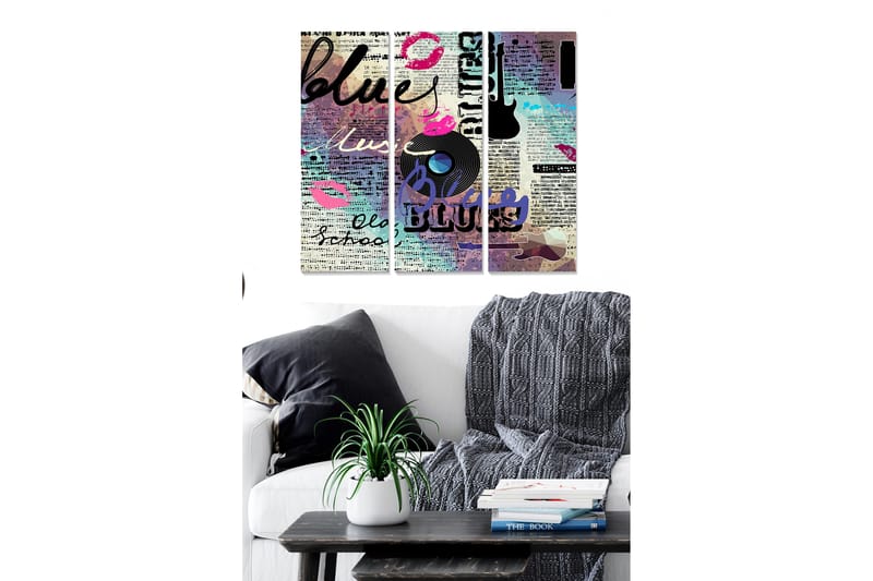 Canvasbilde Music 3-pk flerfarget - 22x05 cm - Interiør - Maleri & posters - Lerretsbilder