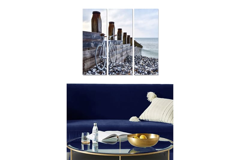 Canvasbilde Nautical 3-pk Flerfarget - 22x05 cm - Interiør - Maleri & posters - Lerretsbilder