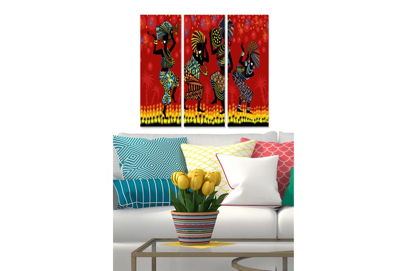 Canvasbilde Oriental 3-pk Flerfarget - 22x05 cm - Interiør - Maleri & posters - Lerretsbilder