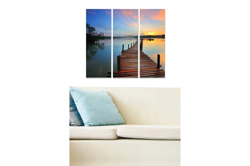 Canvasbilde Scenic 3-pk flerfarget - 22x05 cm - Interiør - Maleri & posters - Lerretsbilder