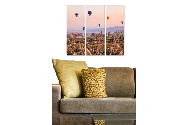 Canvasbilde Scenic 3-pk flerfarget - 22x05 cm - Interiør - Maleri & posters - Lerretsbilder