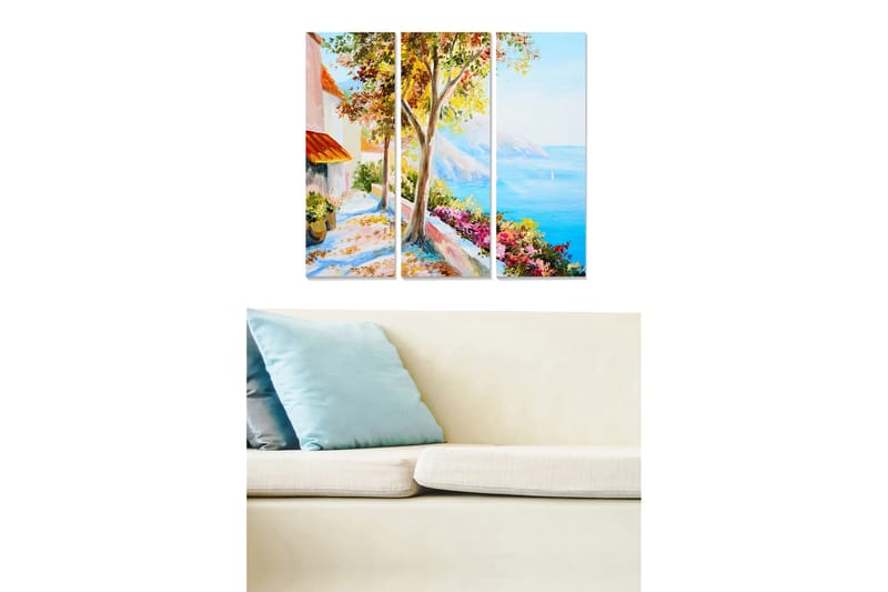 Canvasbilde Scenic 3-pk flerfarget - 22x05 cm - Interiør - Maleri & posters - Lerretsbilder