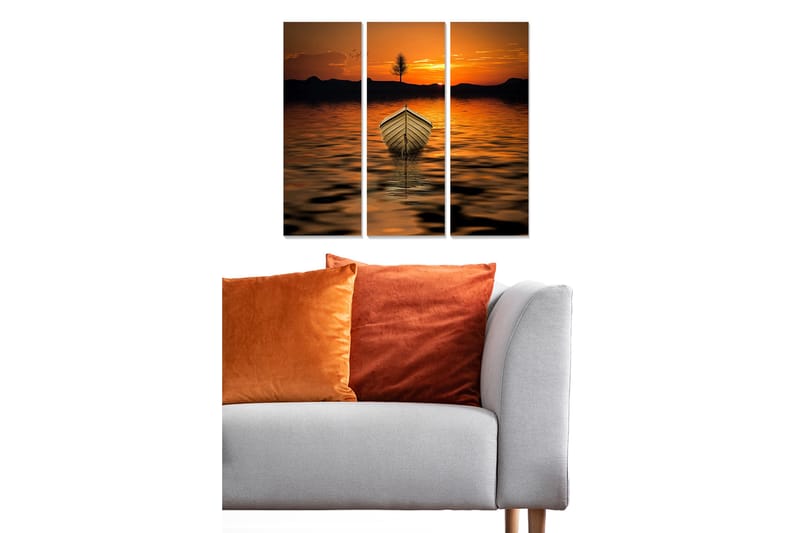 Canvasbilde Scenic 3-pk flerfarget - 22x05 cm - Interiør - Maleri & posters - Lerretsbilder