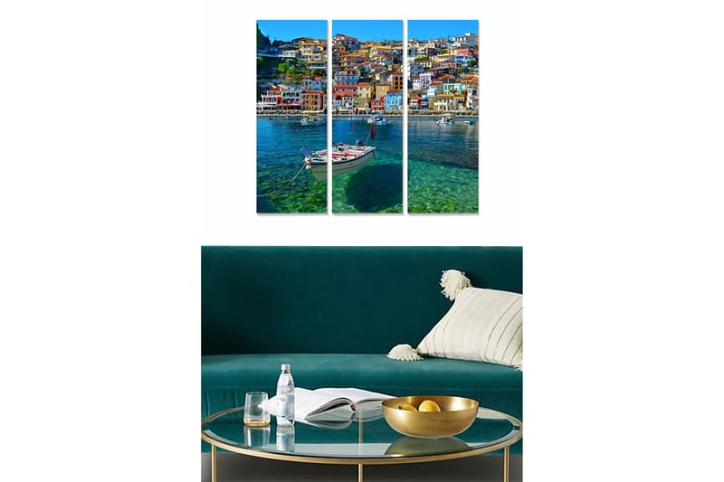 Canvasbilde Scenic 3-pk flerfarget - 22x05 cm - Interiør - Maleri & posters - Lerretsbilder