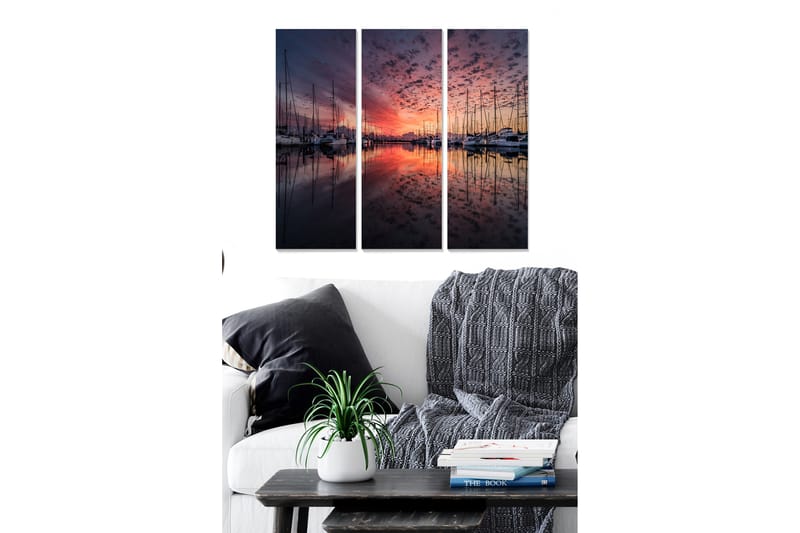 Canvasbilde Scenic 3-pk flerfarget - 22x05 cm - Interiør - Maleri & posters - Lerretsbilder