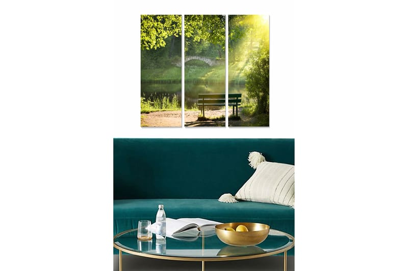 Canvasbilde Scenic 3-pk flerfarget - 22x05 cm - Interiør - Maleri & posters - Lerretsbilder