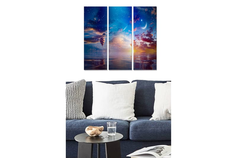 Canvasbilde Scenic 3-pk flerfarget - 22x05 cm - Interiør - Maleri & posters - Lerretsbilder