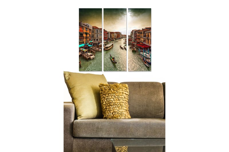 Canvasbilde Scenic 3-pk flerfarget - 22x05 cm - Interiør - Maleri & posters - Lerretsbilder