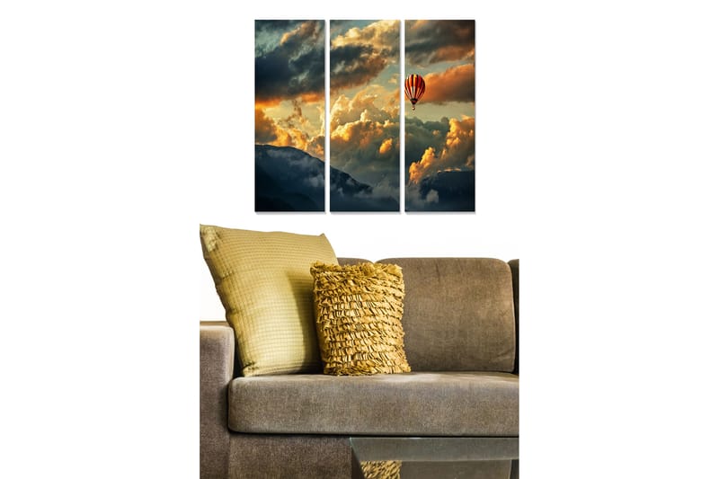 Canvasbilde Scenic 3-pk flerfarget - 22x05 cm - Interiør - Maleri & posters - Lerretsbilder