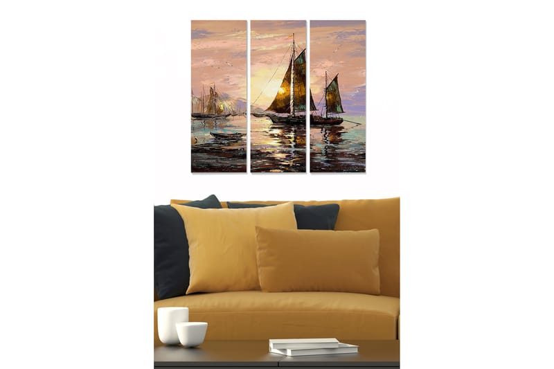 Canvasbilde Scenic 3-pk flerfarget - 22x05 cm - Interiør - Maleri & posters - Lerretsbilder