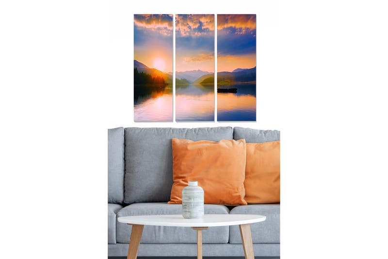 Canvasbilde Scenic 3-pk flerfarget - 22x05 cm - Interiør - Maleri & posters - Lerretsbilder