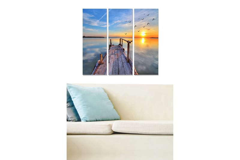 Canvasbilde Scenic 3-pk flerfarget - 22x05 cm - Interiør - Maleri & posters - Lerretsbilder